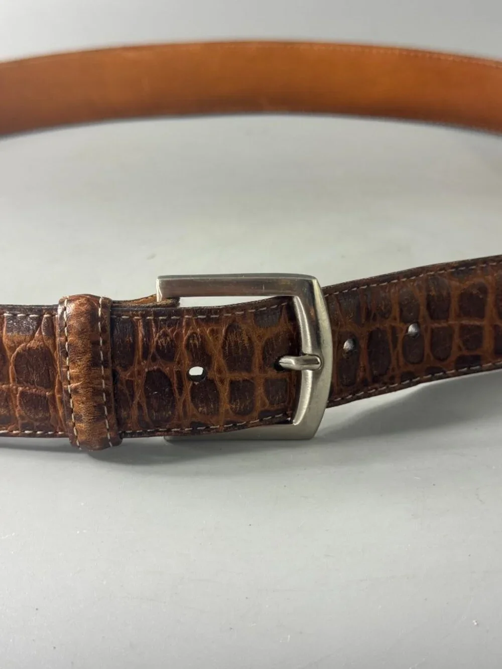 Authenitc Martin Dingman Crocodile Grain Italian Calfskin Men's Belt, Size 95/38
